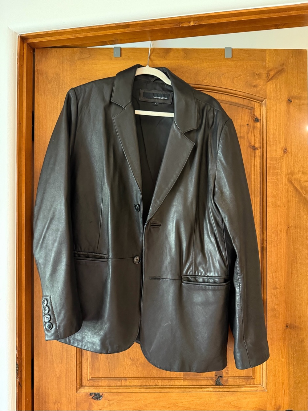 Wilsons Leather Black Leather Blazer